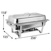 Chafer Buffetera Rectangular 1/1 Shorbull Acero Inoxidable Buffet Servicio Alimentos