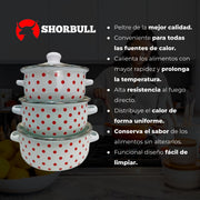 Juego de ollas de peltre Shorbull Good Choice Roja 6pz