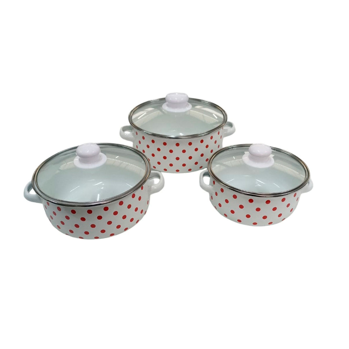 Juego de ollas con tapa de Peltre 6 pz Good Choice Blanca