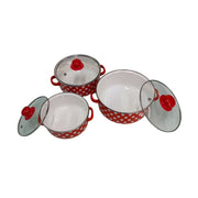 Juego de ollas de peltre Shorbull Good Choice Roja 6pz