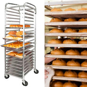 Rack espiguero con 20 niveles Shorbull Acero inoxidable con llantitas