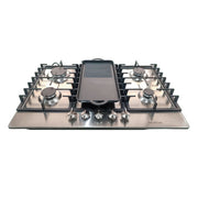 Parrilla Gas 5 quemadores acero inoxidable comal incluido