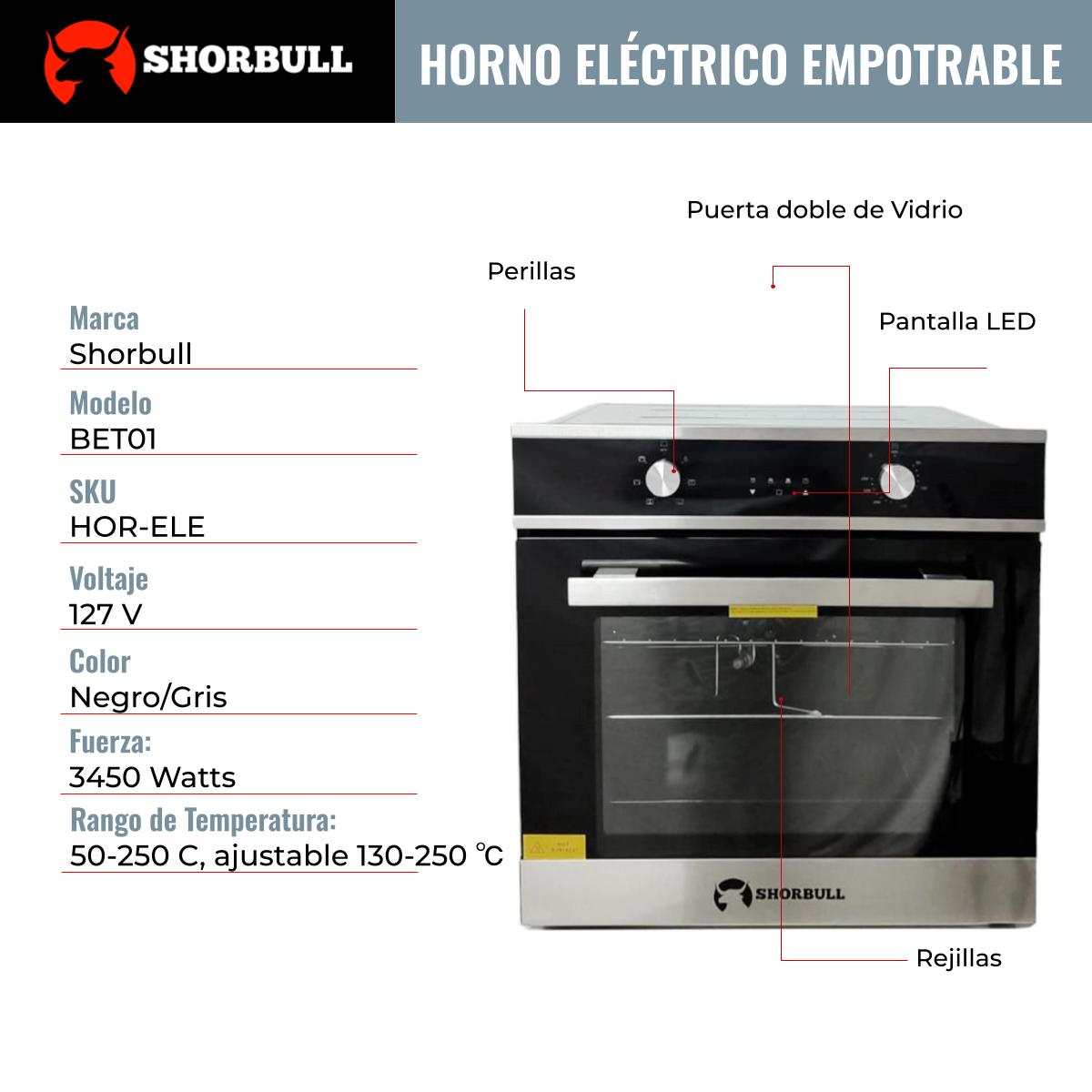 Horno empotrable eléctrico 65L