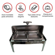 Chafer Hotelera 1/2 Shorbull Acero Inoxidable Buffet Servicio Alimentos