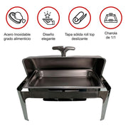Chafer Hotelera 1/1 Shorbull Acero Inoxidable Buffet Servicio Alimentos