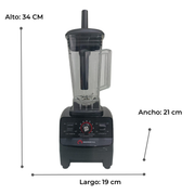Licuadora Profesional Shorbull 2L Negra 4500W Uso Rudo para Frappes