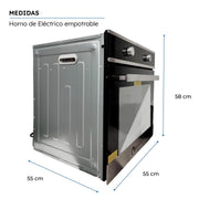 Horno Empotrable Eléctrico de Convección SHORBULL 65 litros Negro