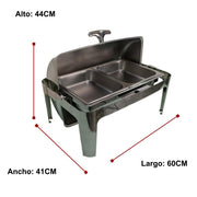 Chafer Hotelera 1/2 Shorbull Acero Inoxidable Buffet Servicio Alimentos