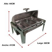 Chafer Hotelera 1/3 Shorbull Acero Inoxidable Buffet Servicio Alimentos