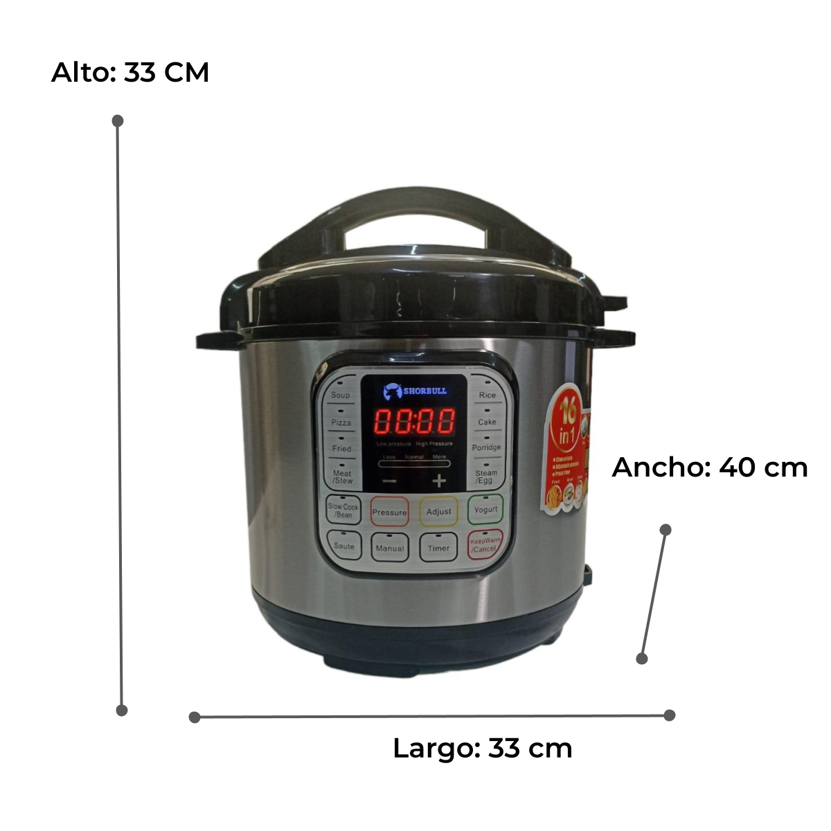 Olla Presión Eléctrica 6l 16 Funciones