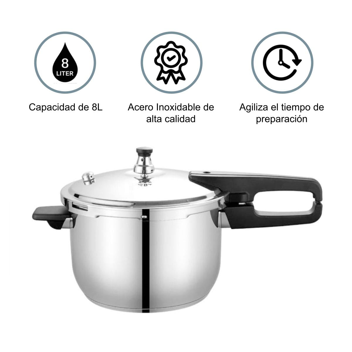 Olla Express 8 Litros Acero Inoxidable