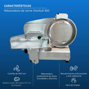 Rebanadora Cortadora Industrial Shorbull HR300B Embutidos Carne Eléctrica Profesional